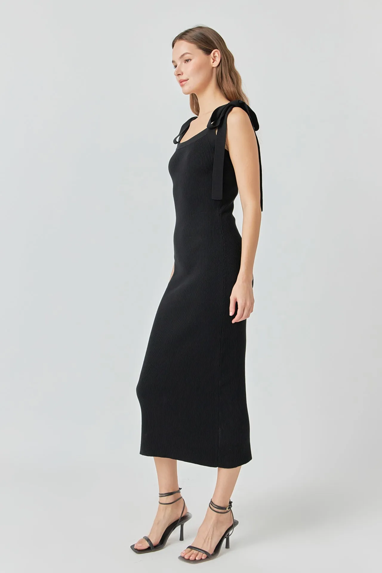 Solid Knit Midi Dress