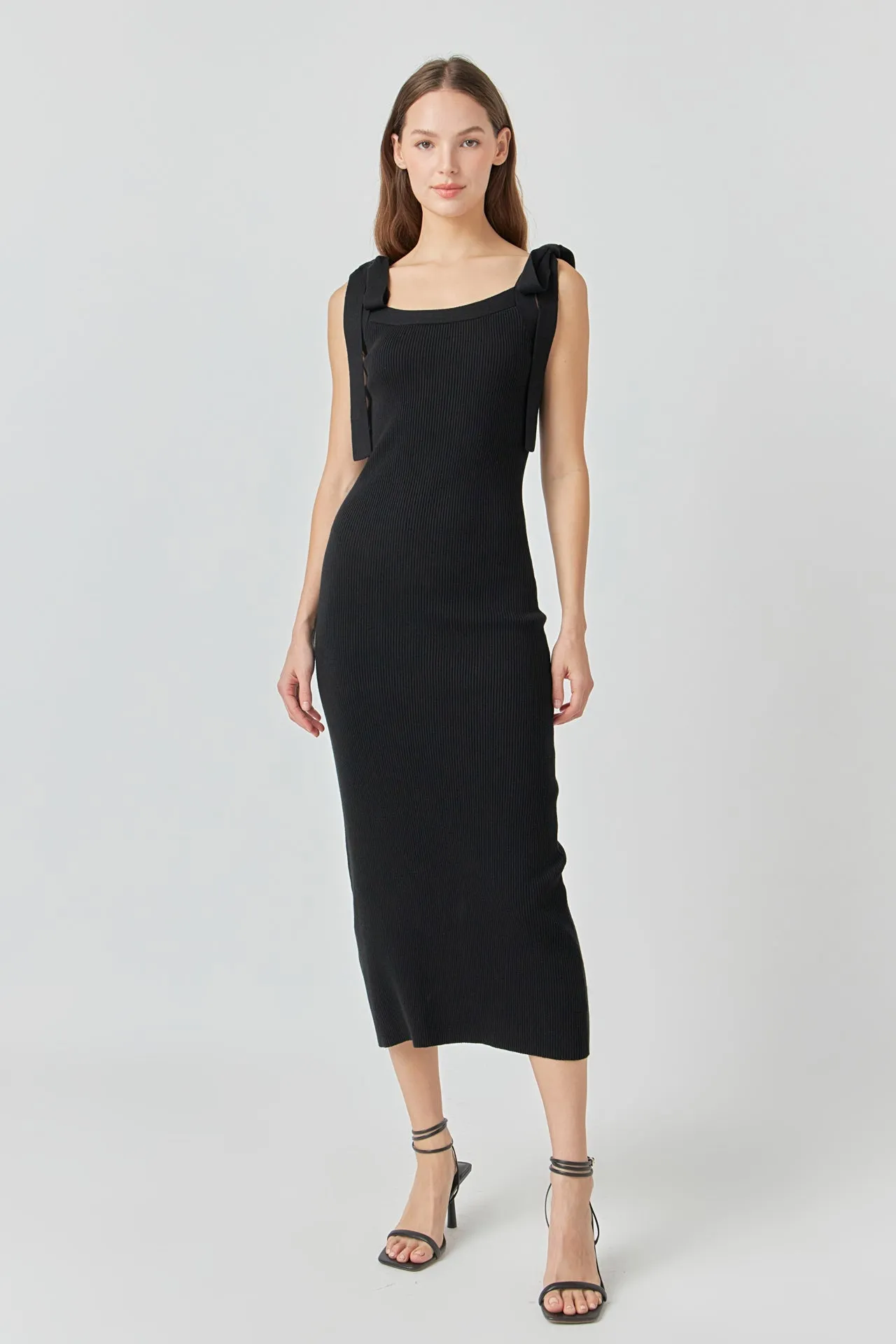 Solid Knit Midi Dress