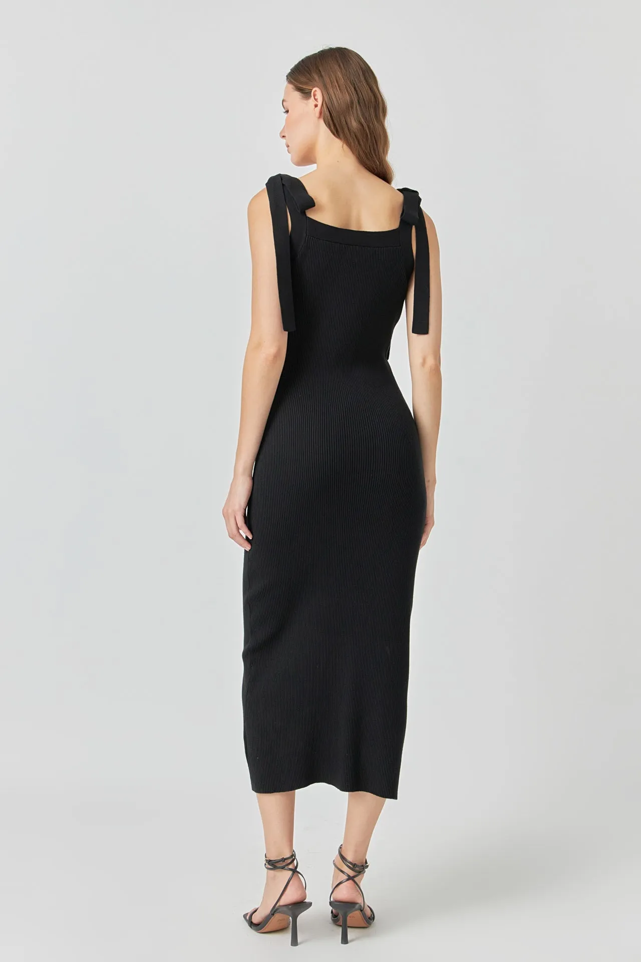 Solid Knit Midi Dress