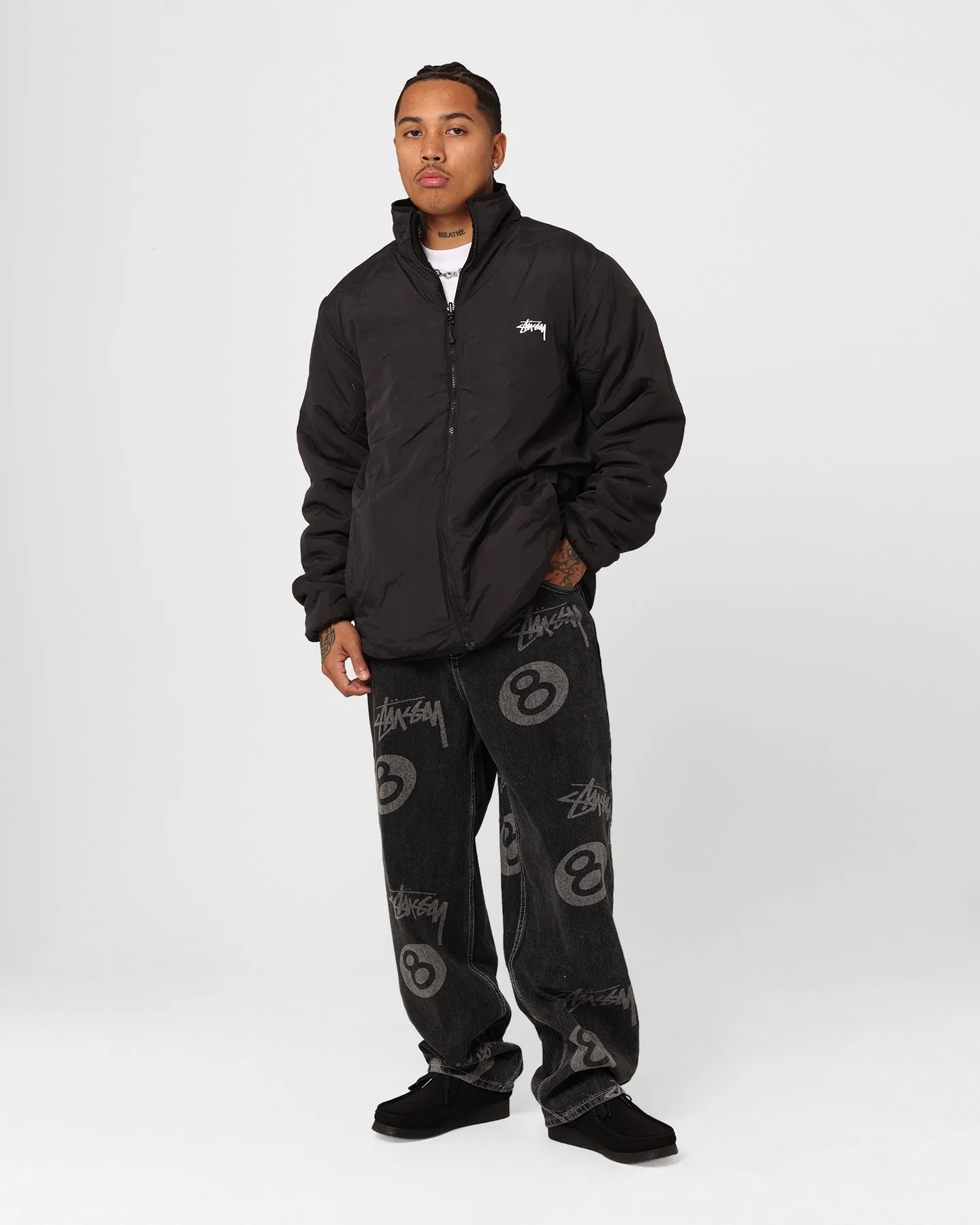 Stussy Dragon Sherpa Jacket Black