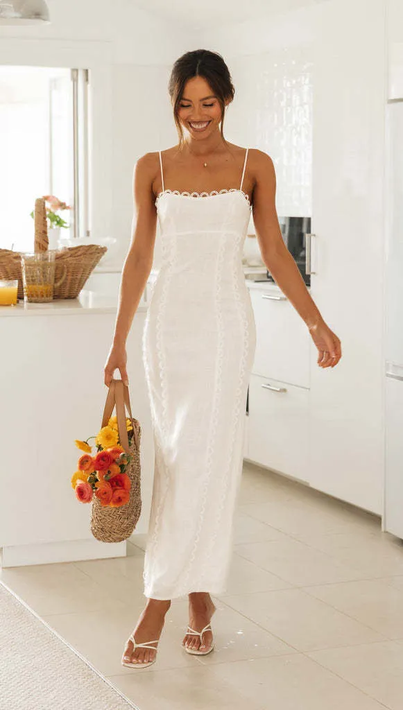 Summer Lace Halter Strapless Split Maxi Dress