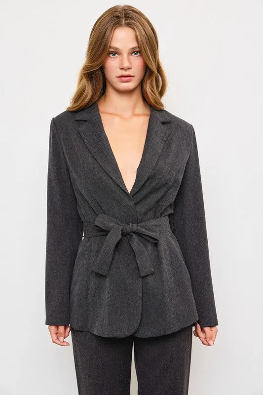 The Cami Blazer- Charcoal