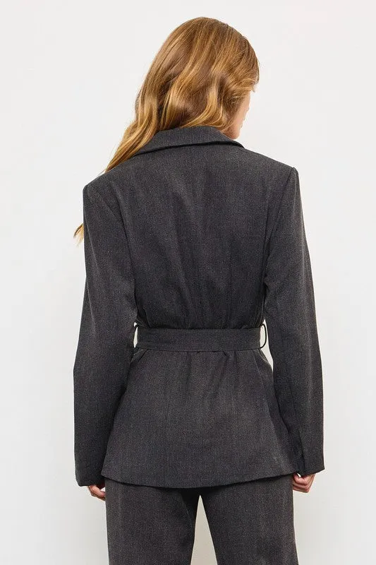 The Cami Blazer- Charcoal