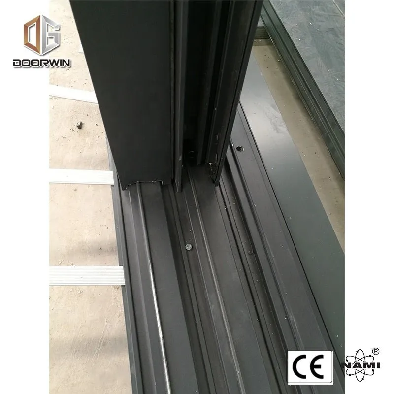 thermal break aluminum automatic black sliding doorby Doorwin