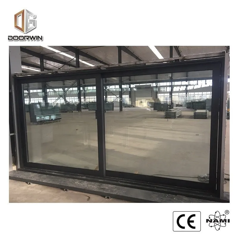 thermal break aluminum automatic black sliding doorby Doorwin