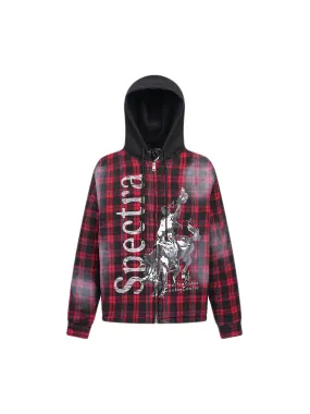 Thesupermade Dark Plaid Hooded Quilted Jacket