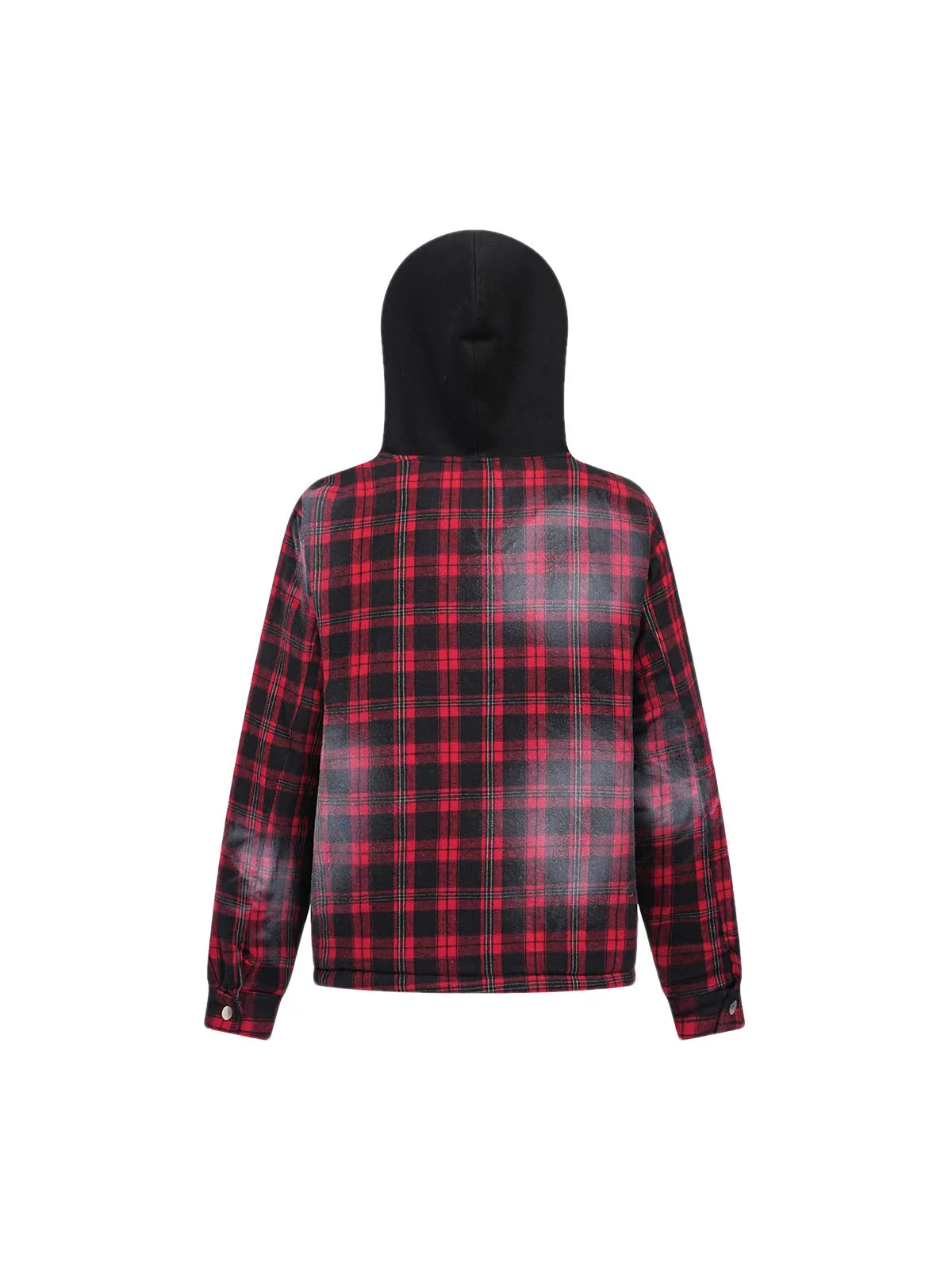 Thesupermade Dark Plaid Hooded Quilted Jacket