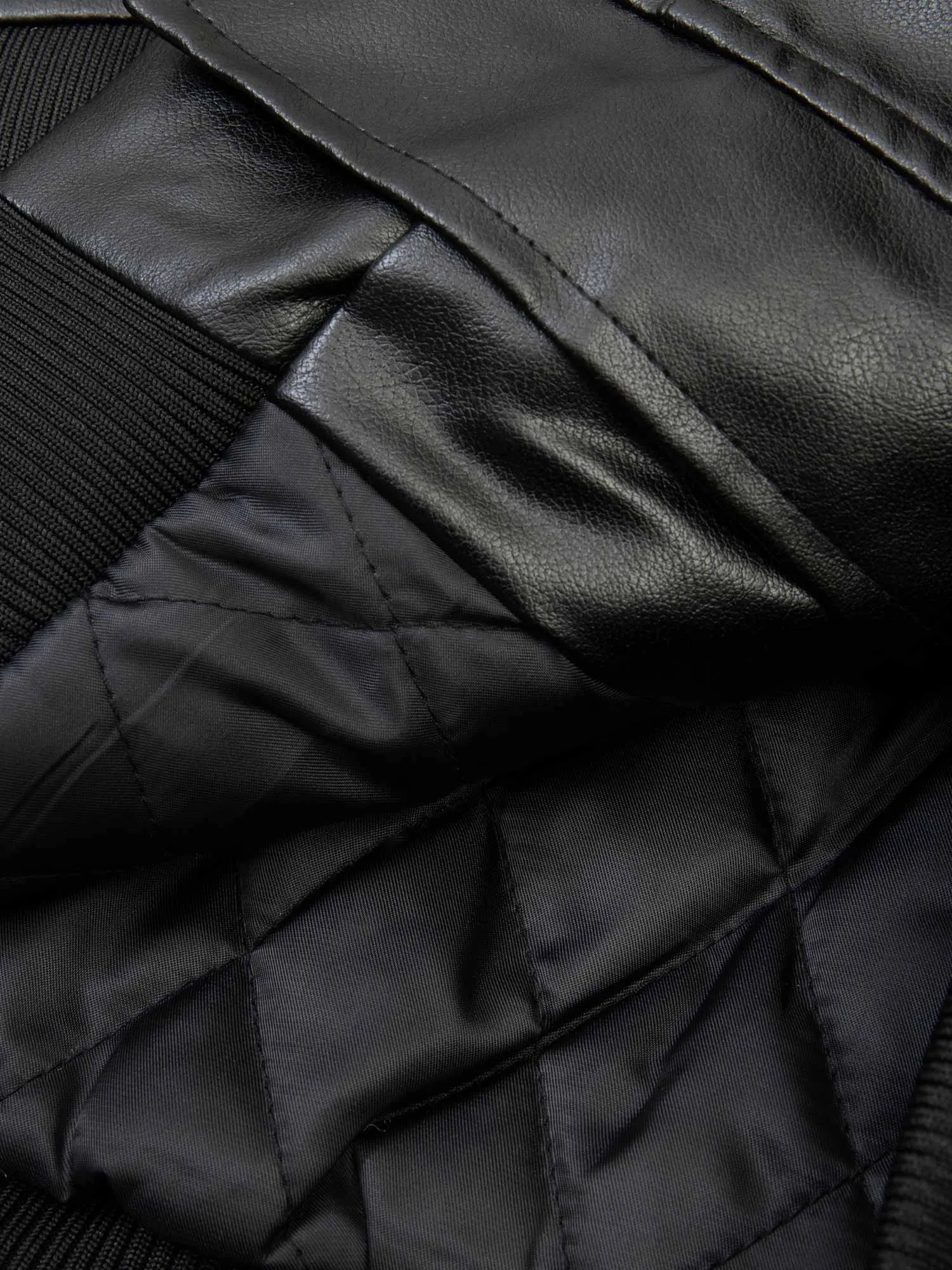 Thesupermade Workwear Multi Pocket Leather Quilted Jacket