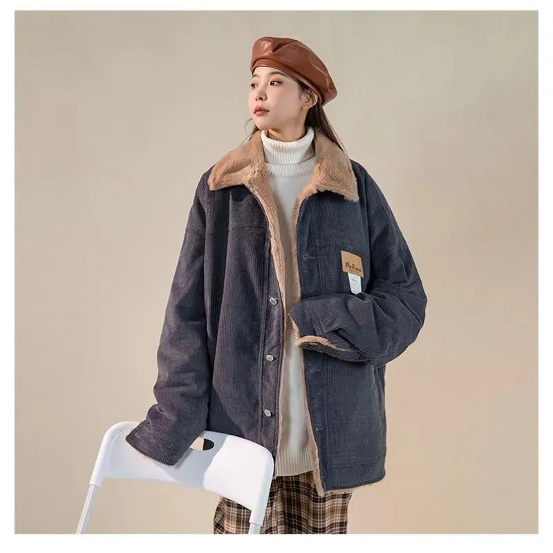 Thickened Plus Velvet Corduroy Sherpa Jacket