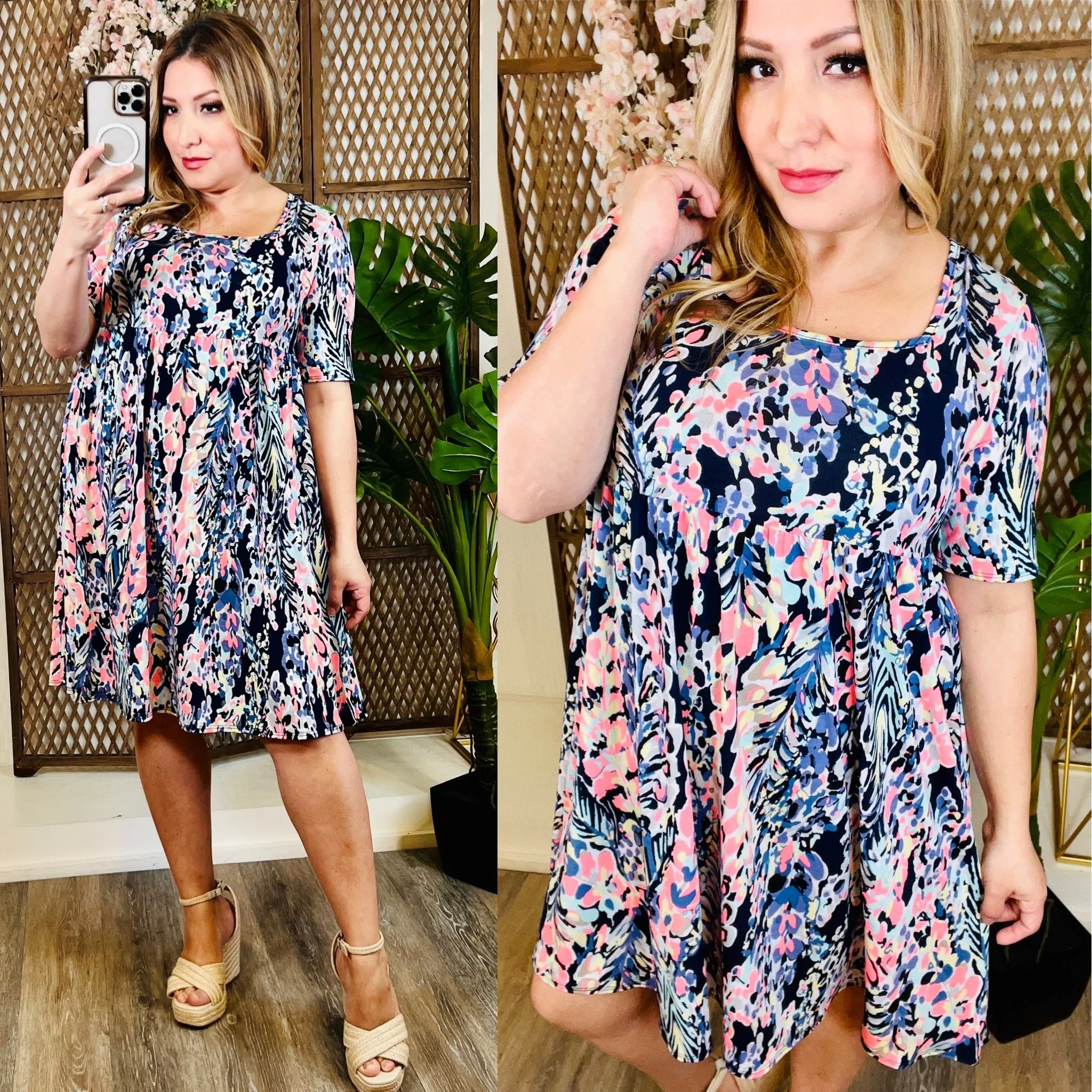 Trendy Floral Baby Doll Dress