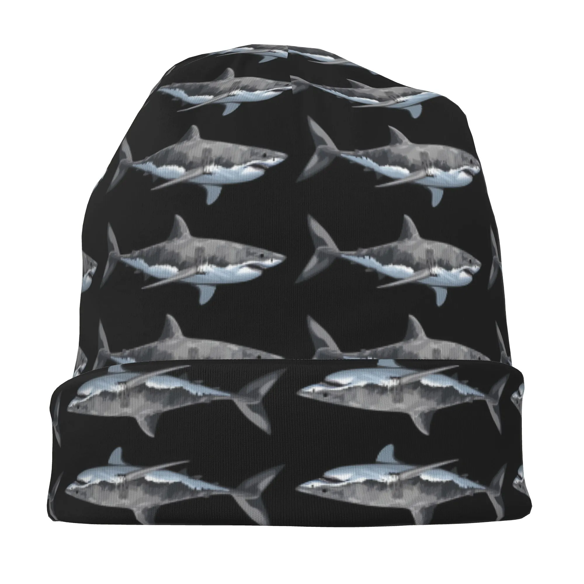 Unisex Caps - Stretchable Shark Print Skull