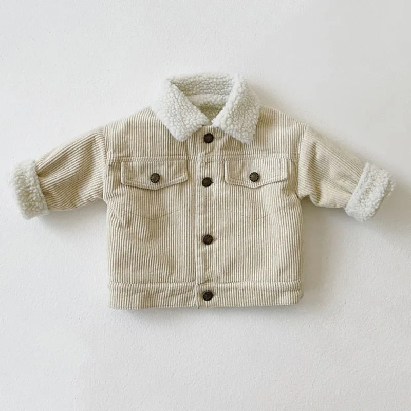 Unisex Toddler Jacket - Corduroy and Sherpa Kids Jacket