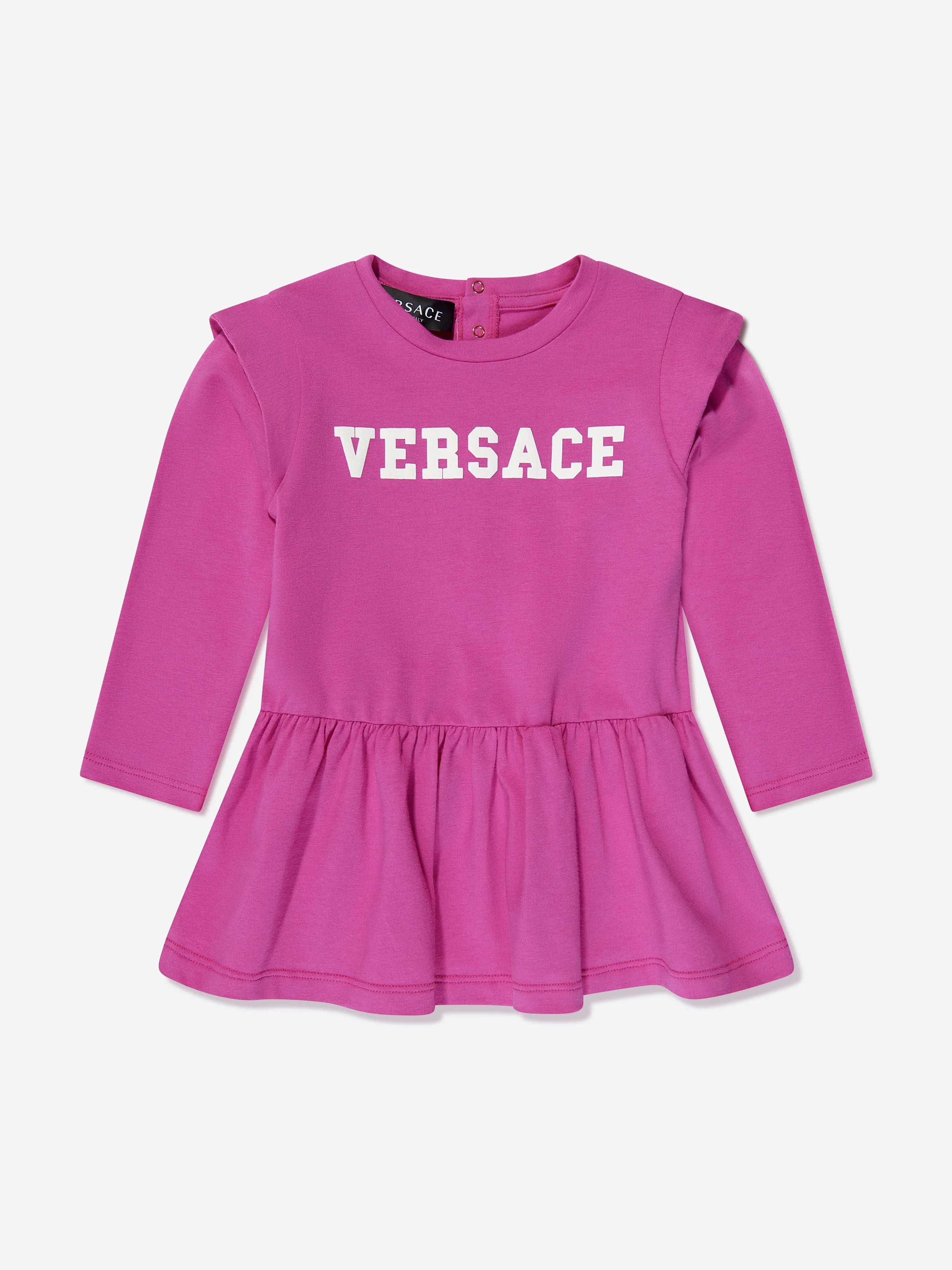 Versace Baby Girls Logo Sweater Dress in Pink