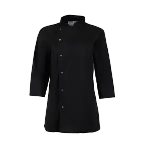 Whites Ladies Fitted Chef Jacket Black Size S - BA110-S