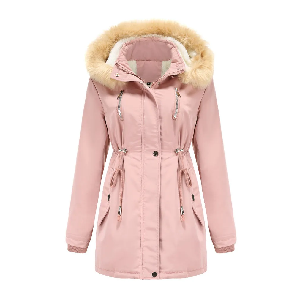 WInter Coat Detachable Hooded Feece Jacket Women