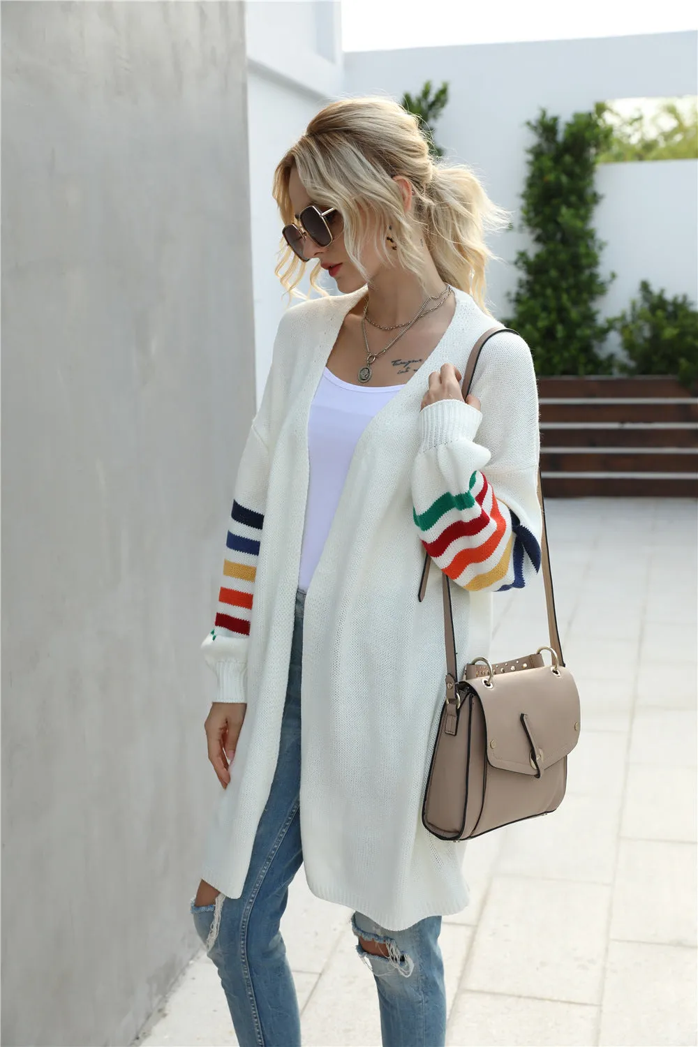 Wjczt Autumn Winter New Cardigan Sweater Women's Loose Long Sleeve Long Coat Fashion Streetwear Women's Dress Knitted Cardigan Tops