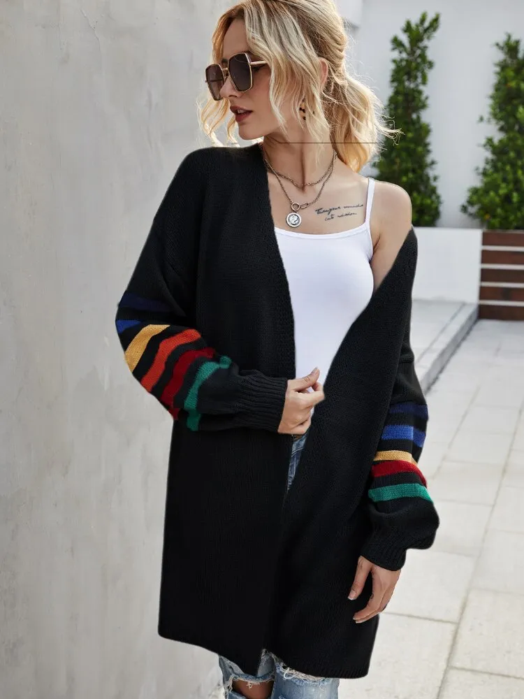 Wjczt Autumn Winter New Cardigan Sweater Women's Loose Long Sleeve Long Coat Fashion Streetwear Women's Dress Knitted Cardigan Tops