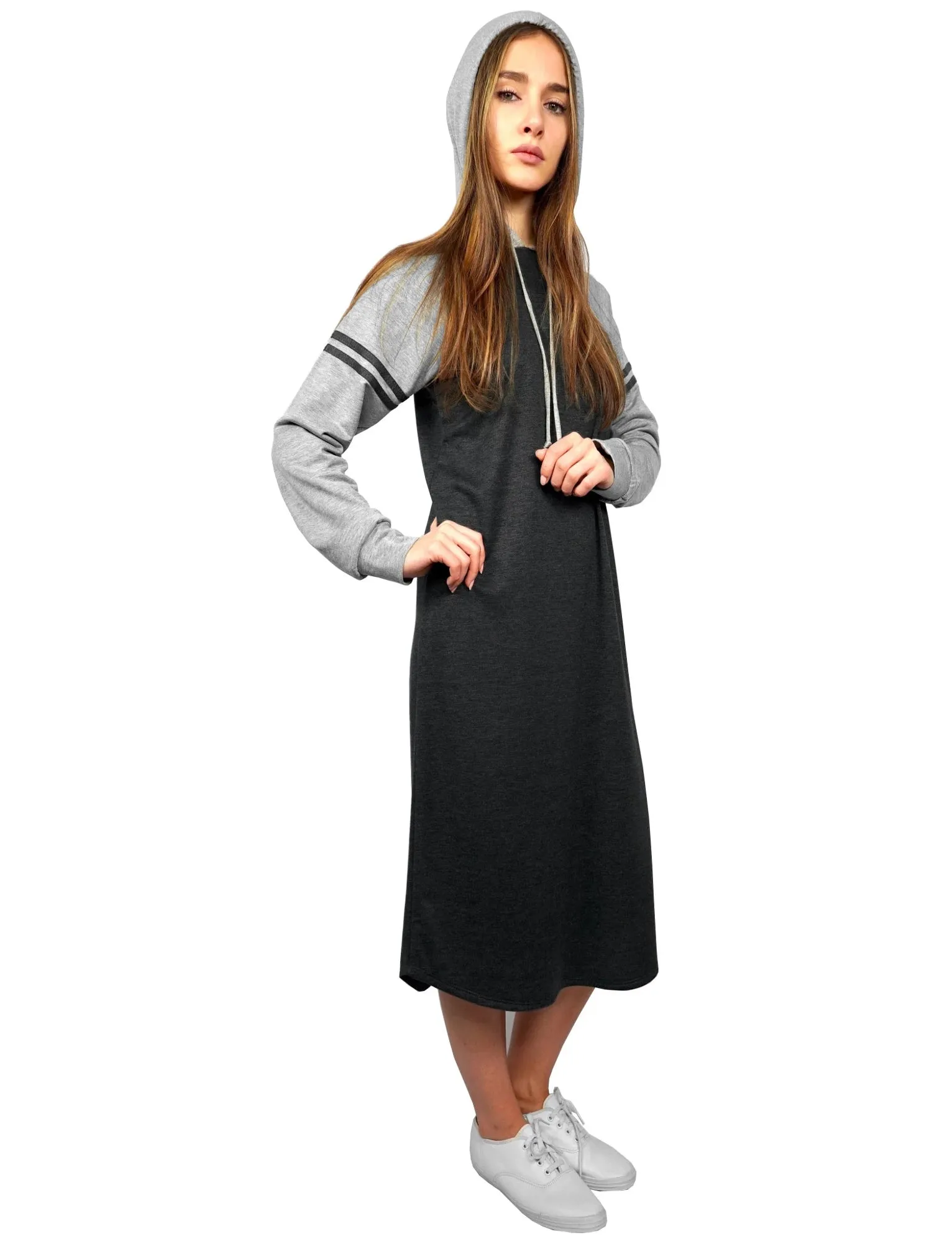 Women's Athletic Color Blocked Hoodie Dress