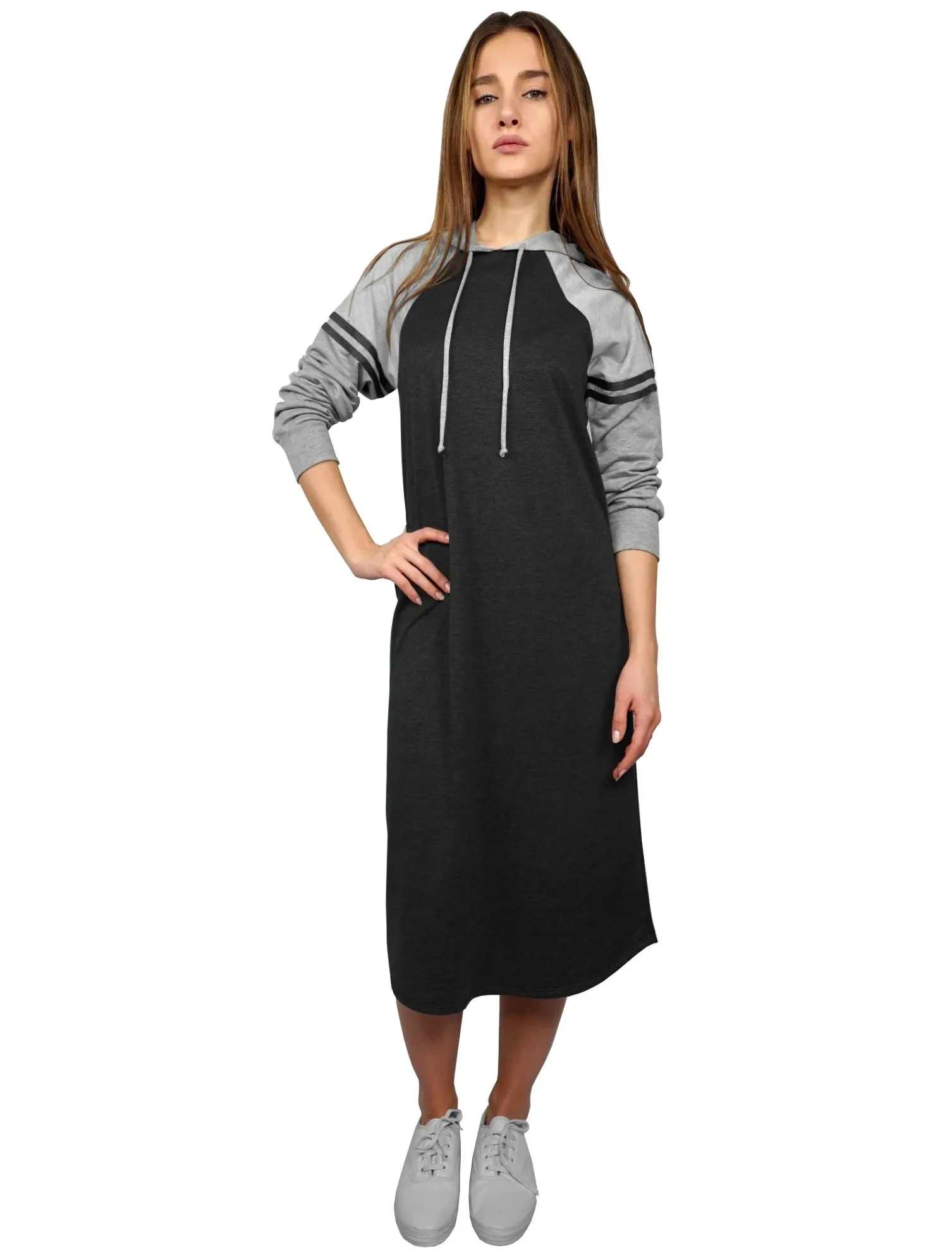 Women's Athletic Color Blocked Hoodie Dress