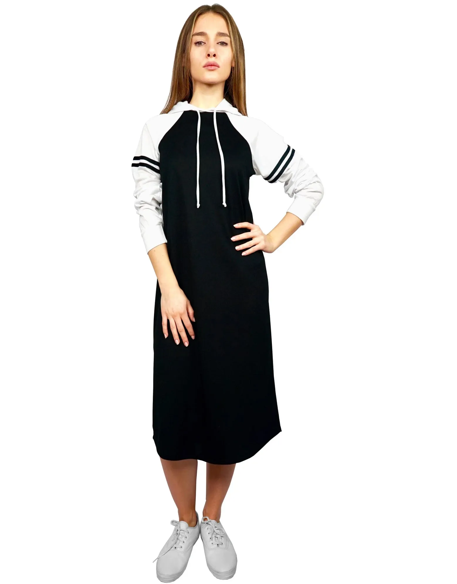 Women's Athletic Color Blocked Hoodie Dress