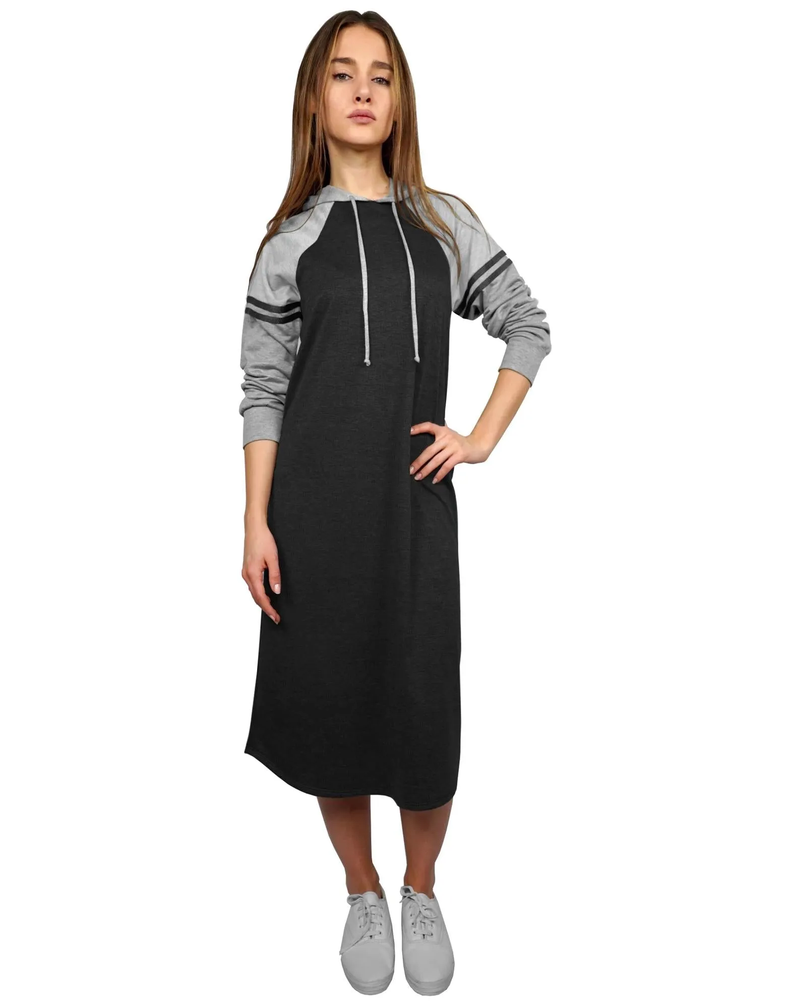 Women's Athletic Color Blocked Hoodie Dress