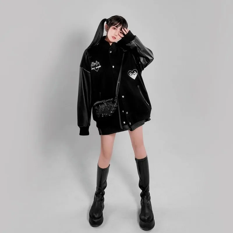 Women's Black Baseball Jacket