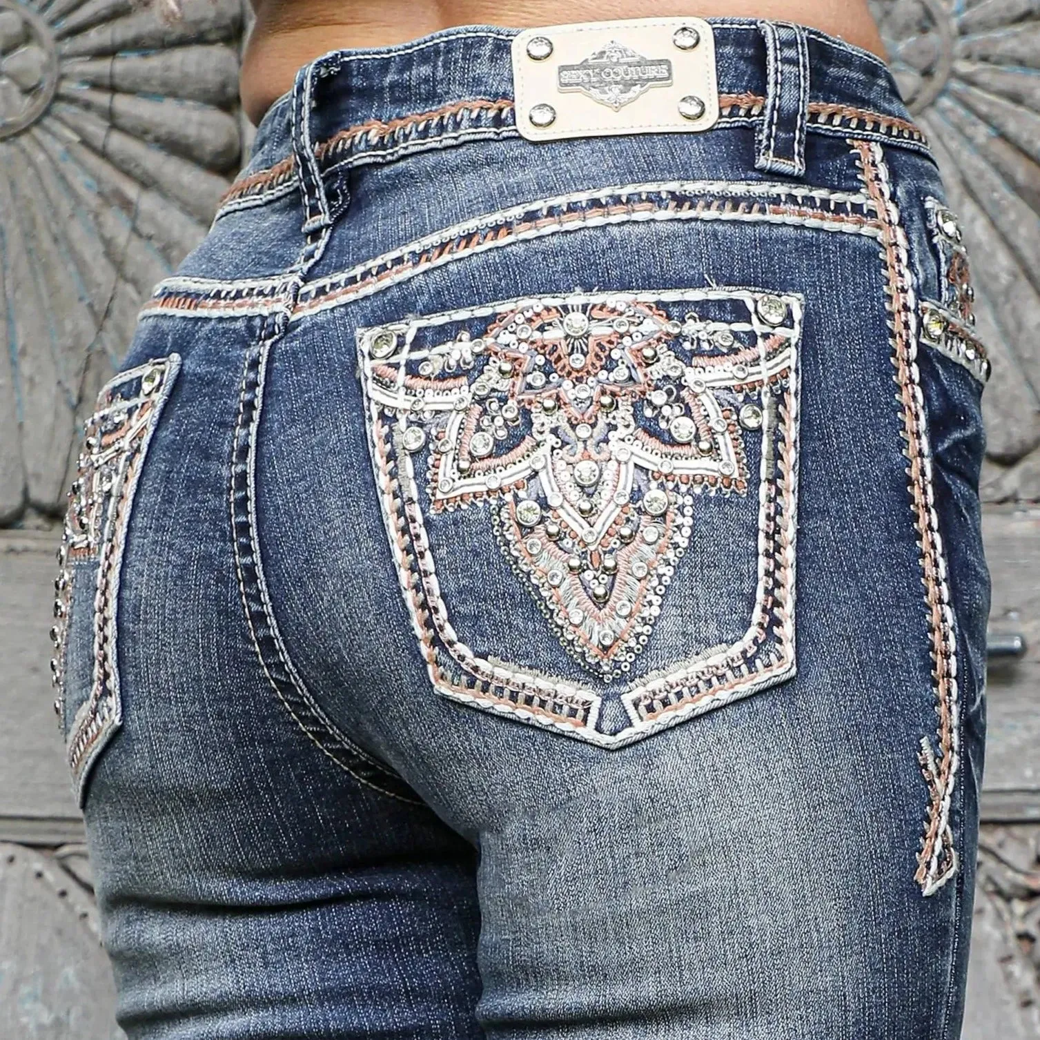 Women’s Embellished Mid-Rise Bootcut Jeans