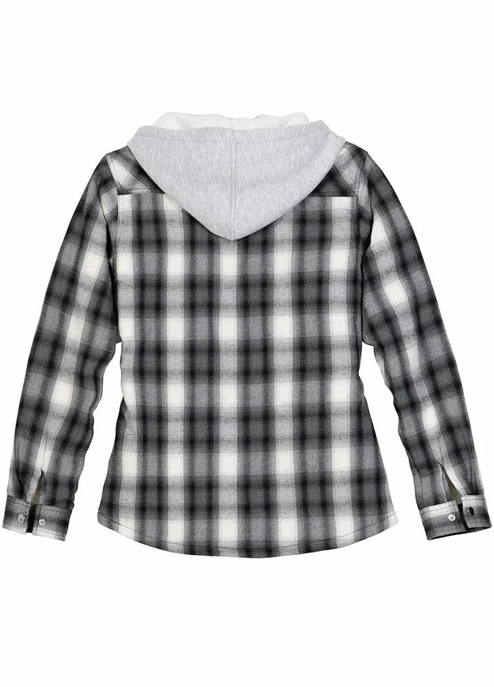 Women's Matching Family Snap Up Flannel Jacket with Hood