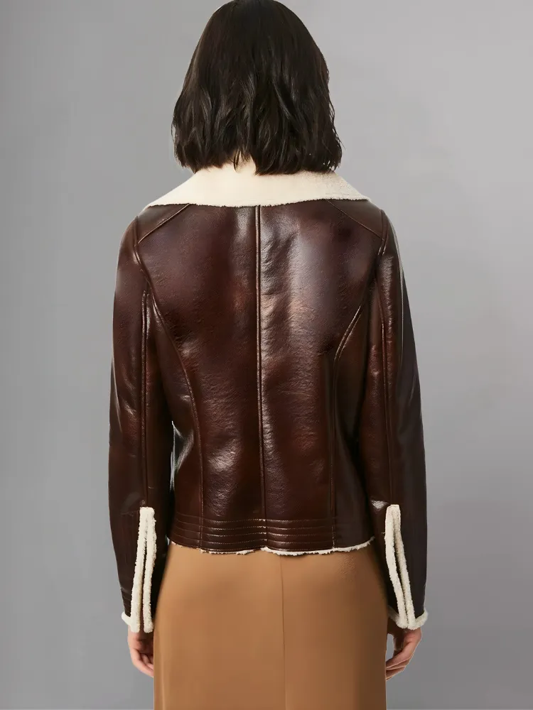 Women’s Moto Real Shearling Leather Jacket